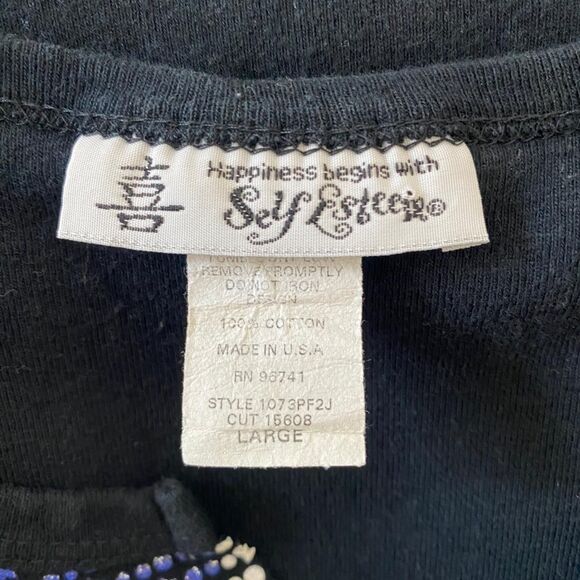 Vintage Made in USA Red White Blue Stars American Flag Sparkly Baby Tee Top L - Picture 8 of 8